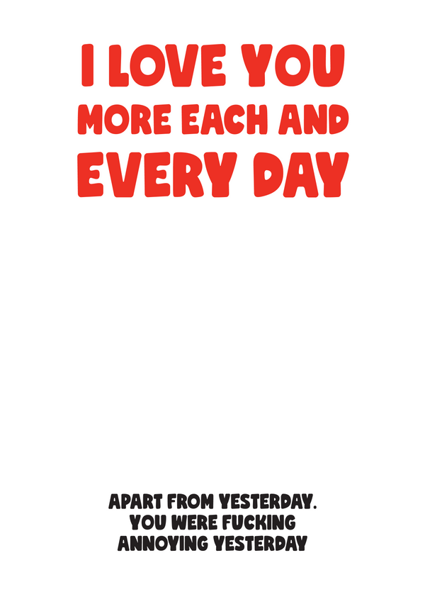 Love You More Everyday Photo Card