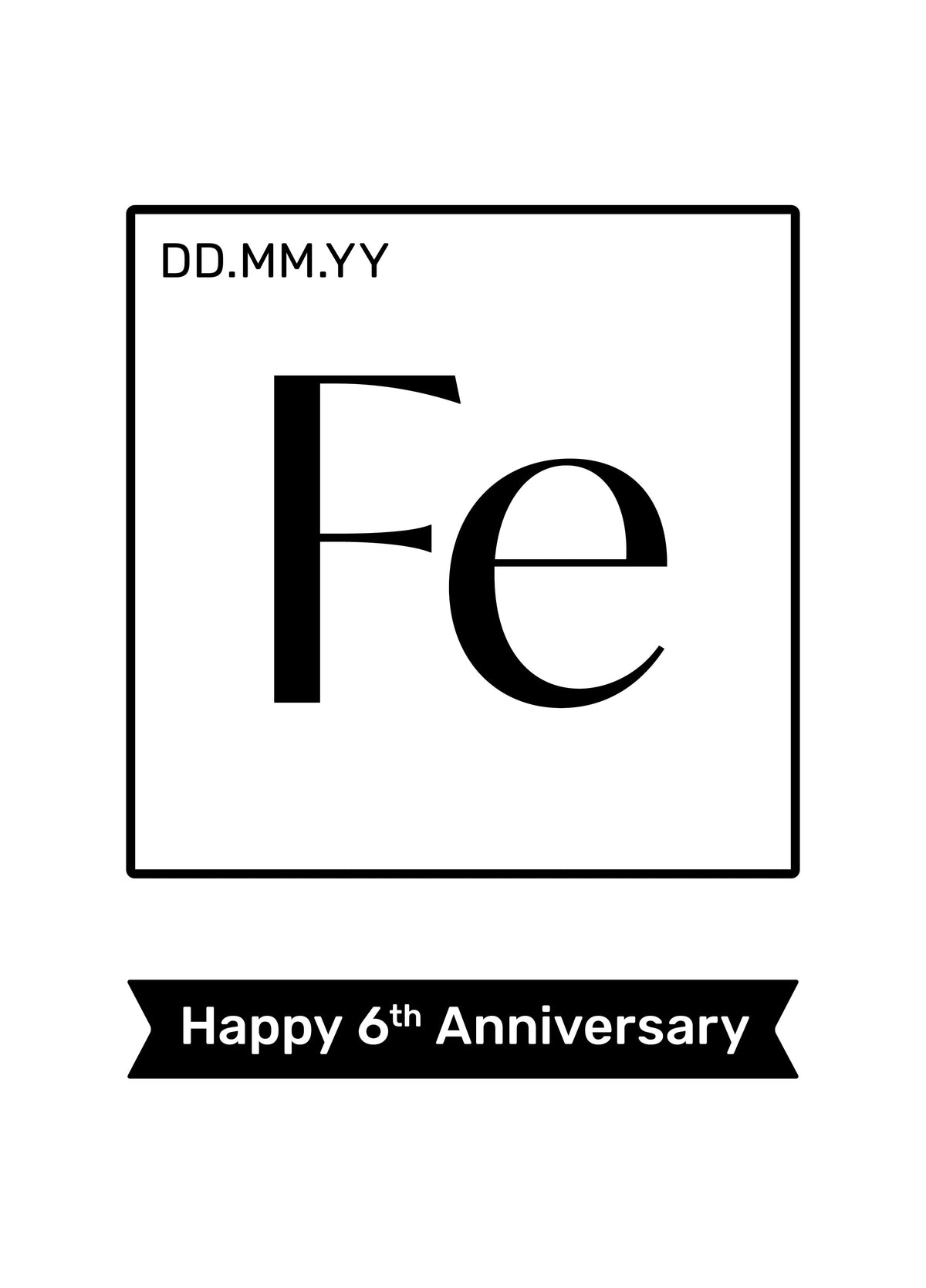 Personalised 6th Anniversary Card – Iron – Geek