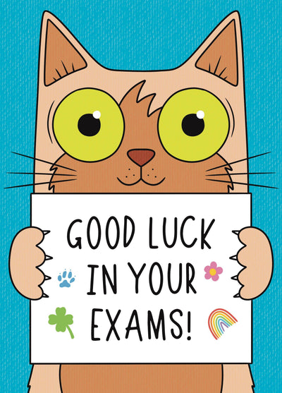 Good Luck With Your Exams - Funny Cat Card