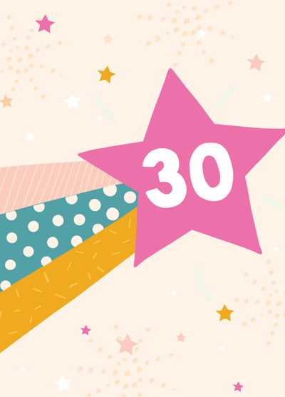 Shooting Star 30th Birthday Card