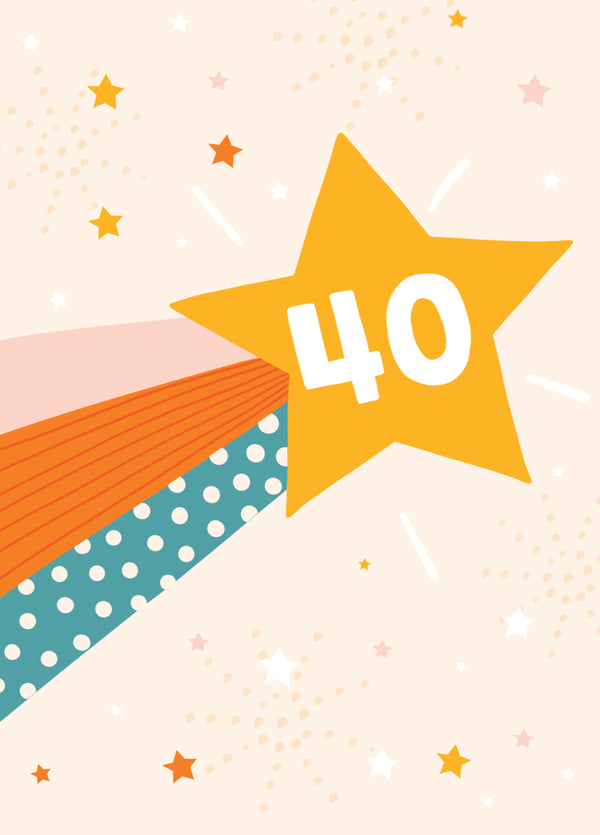 Shooting Star 40th Birthday Card
