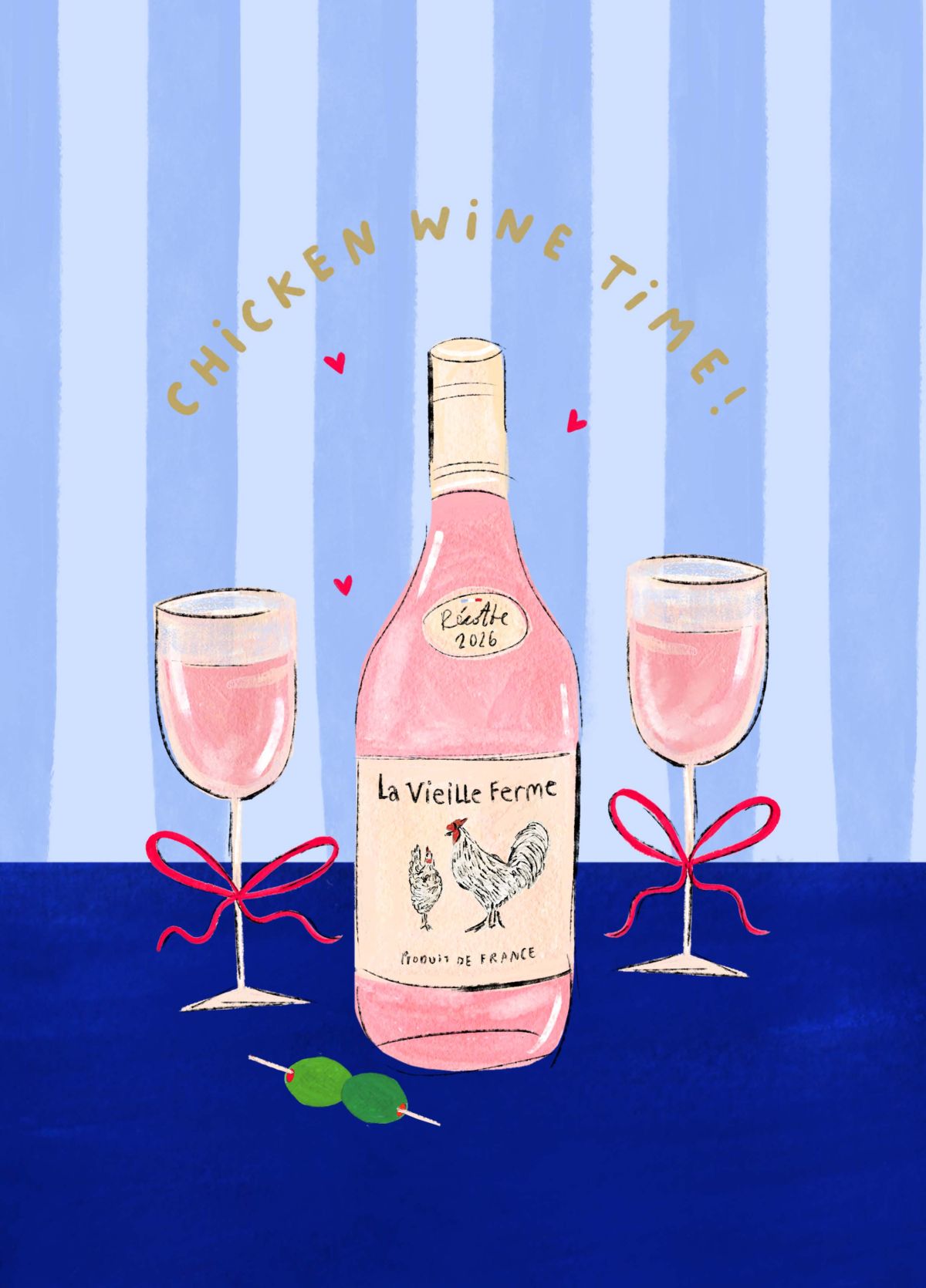 Chicken Wine Time Card