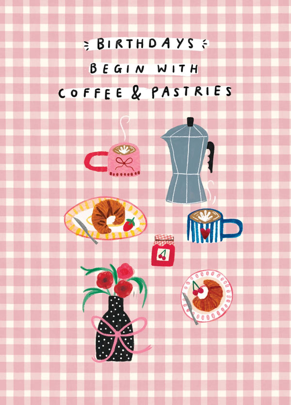 Birthday Coffee And Pastries Card
