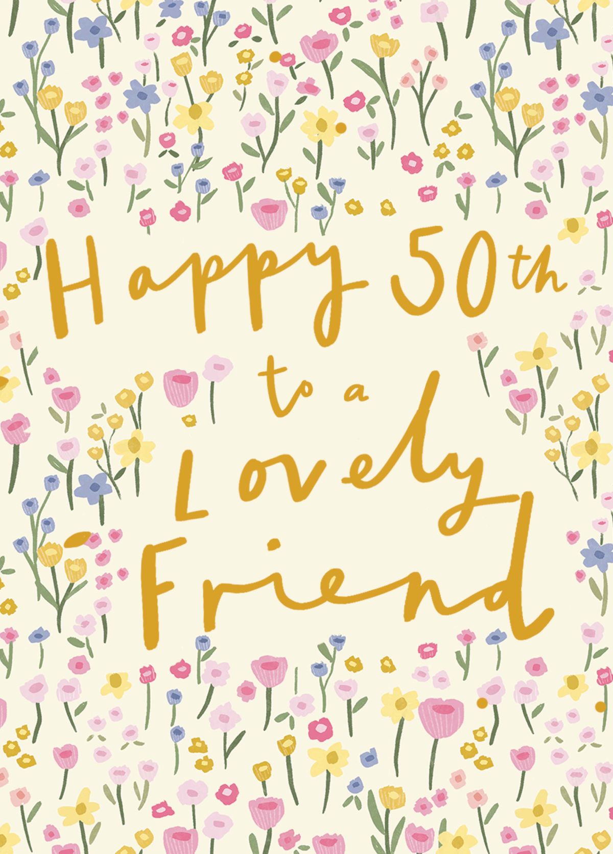 Floral Friend 50th Card