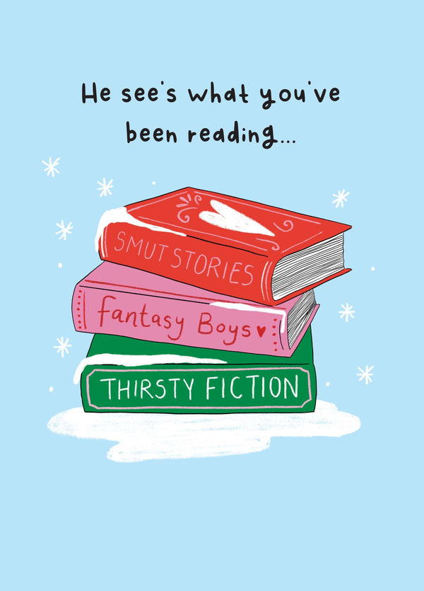 He Sees What You’ve Been Reading Card