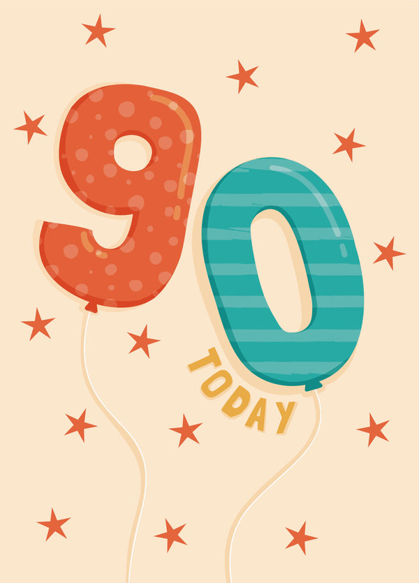 90 Today Balloons Birthday Card