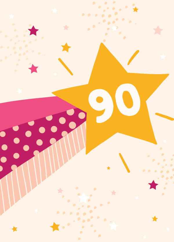 Shooting Star 90th Birthday Card
