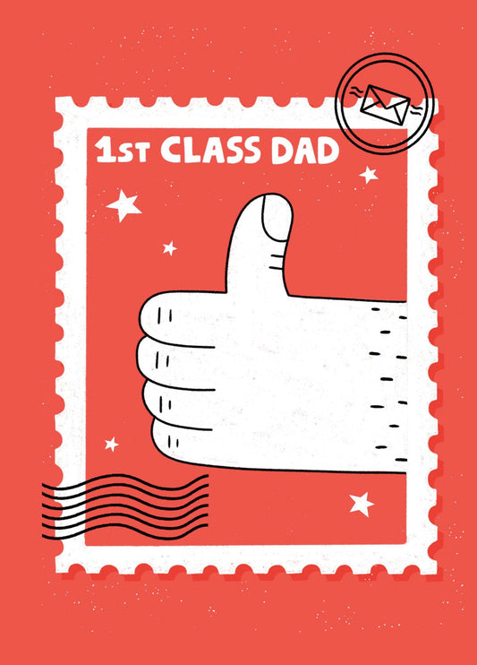 1st Class Dad Father's Day Card