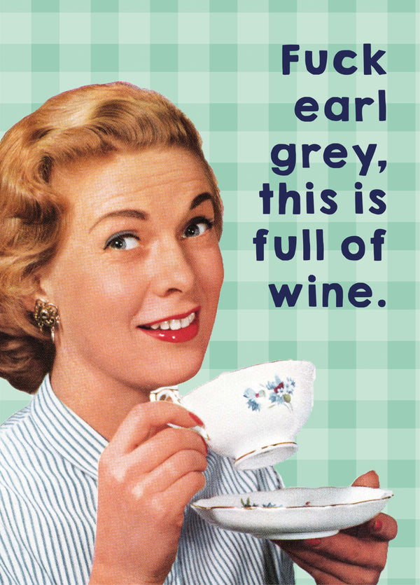 Fuck Earl Grey Retro Card