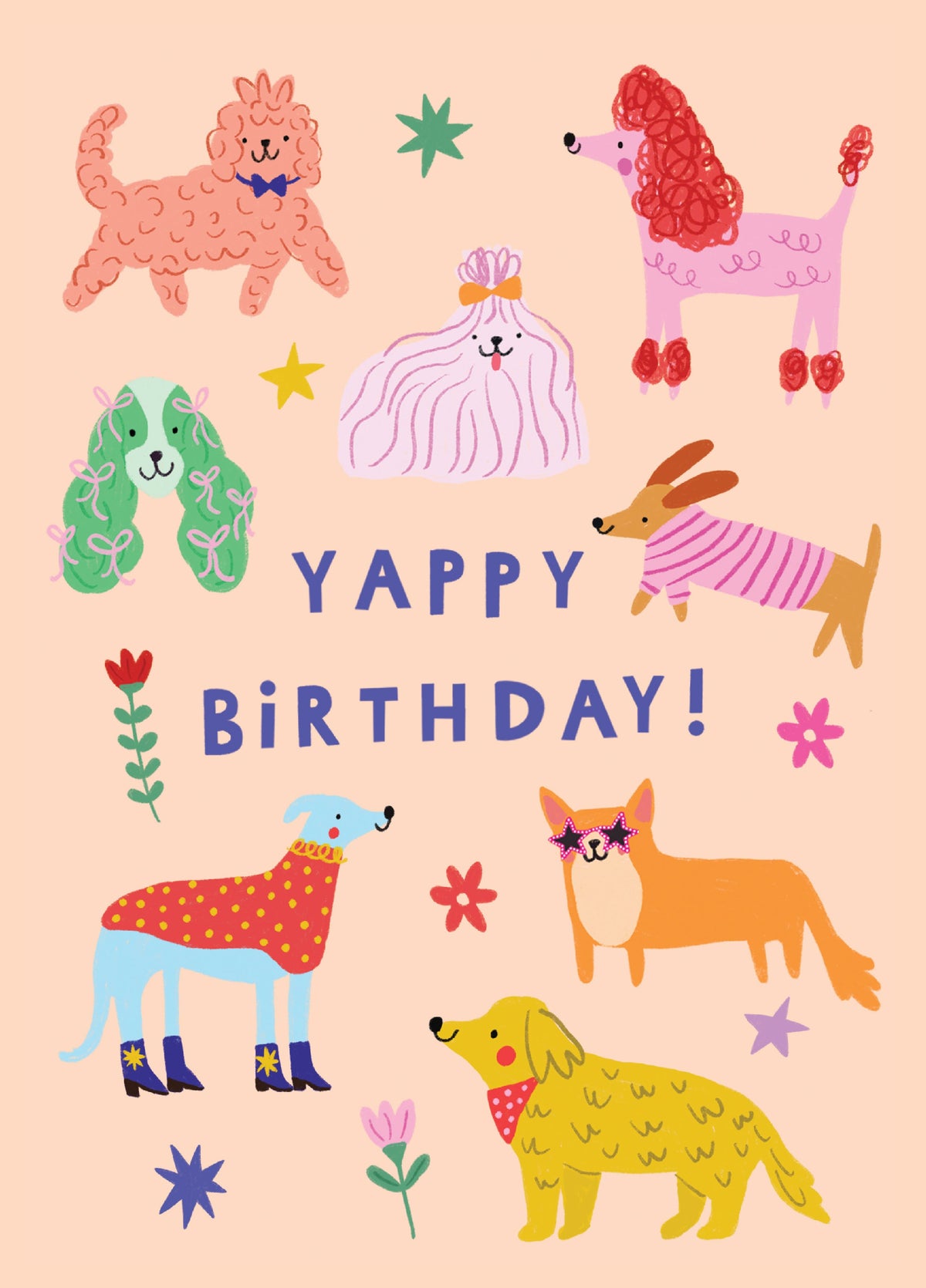 Yappy Dogs Birthday Card