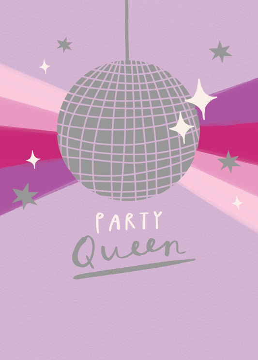 Party Queen Disco Ball Birthday Card
