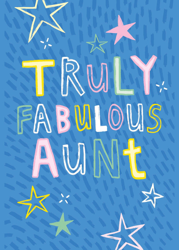 Truly Fabulous Aunt Starry Type Card