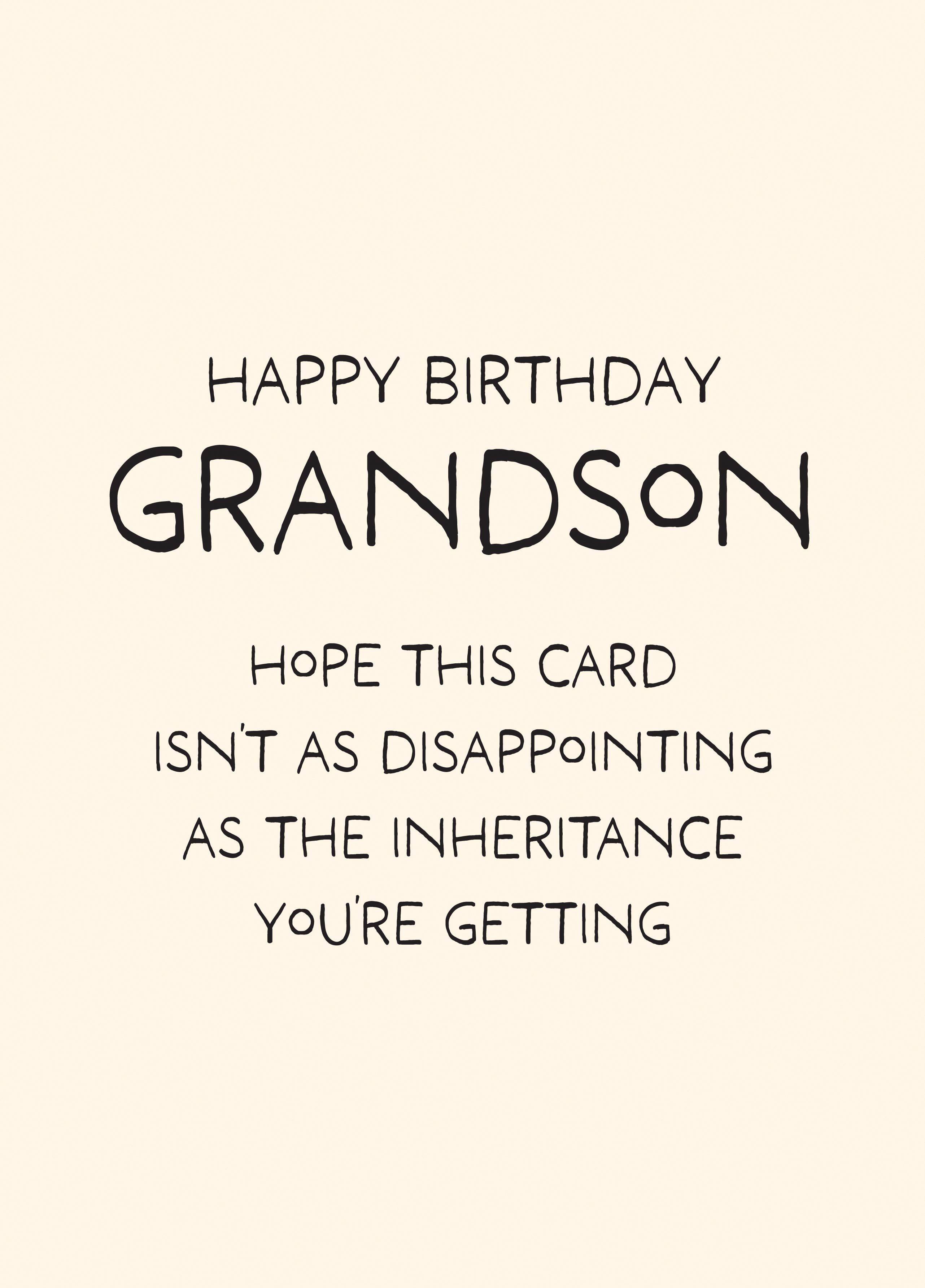 Funny Inheritance Card Grandson Inheritance Birthday Card – Scribbler Cards & Gifts