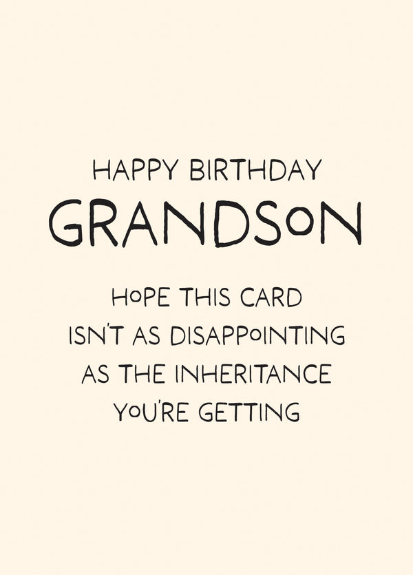 Grandson Inheritance Birthday Card