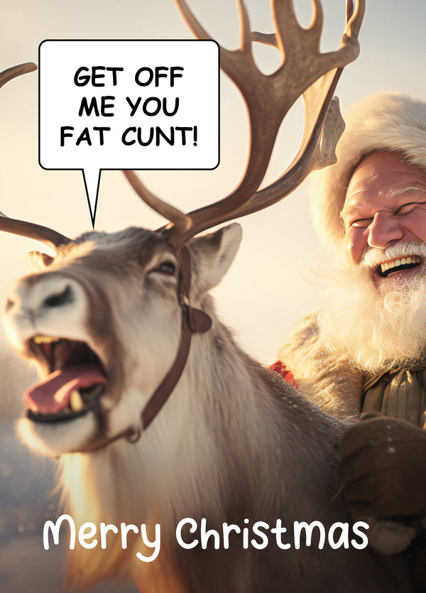 Santa Fat Cunt Christmas Card