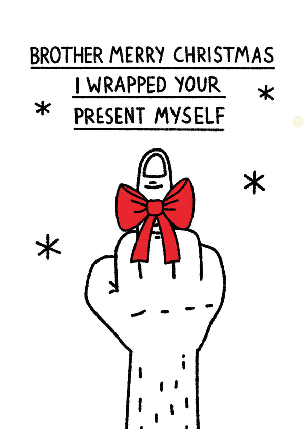 Brother Middle Finger Christmas Card
