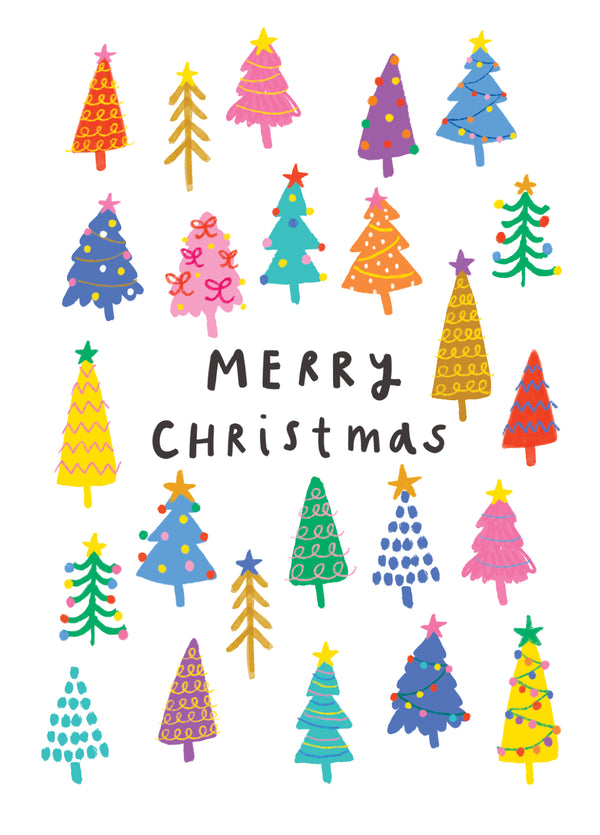 Jazzy Colourful Christmas Trees Card