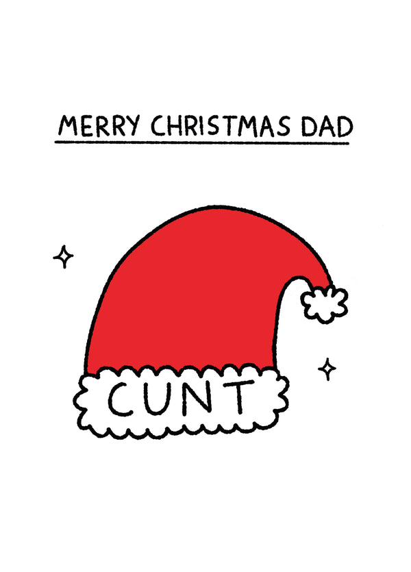 Dad Cunt Hat Christmas Card