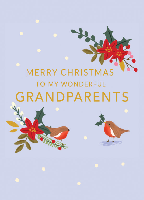 Grandparents Winter Foliage Christmas Card