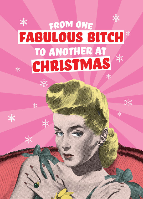 Fabulous Bitch Retro Christmas Card