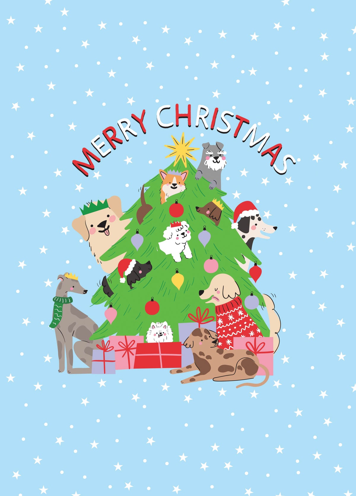 Dog Tree Christmas Card
