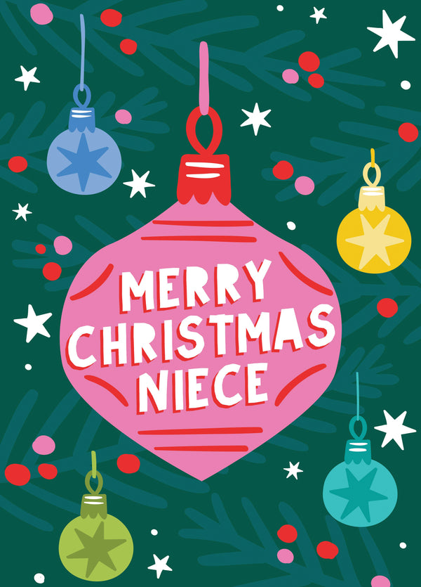 Niece Bauble Christmas Card