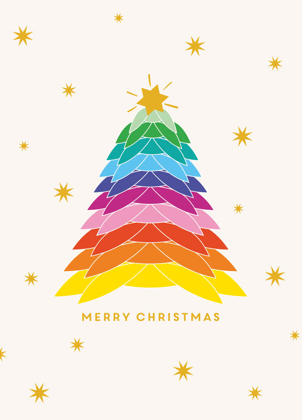 Rainbow Christmas Tree Card