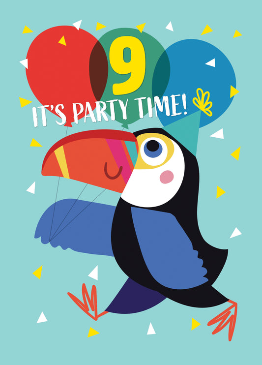 Toucan Party 9th Birthday Card