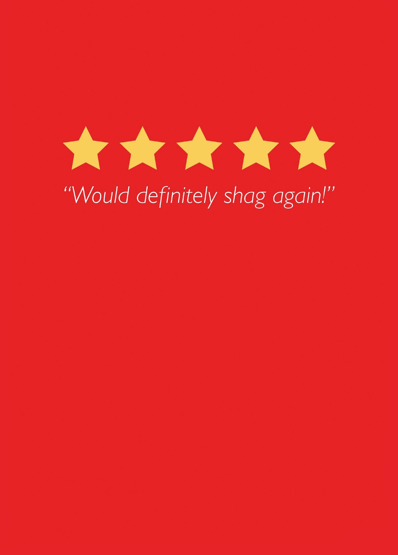 Five Stars Shag Again Valentine's Card