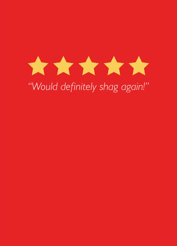 Five Stars Shag Again Valentine's Card