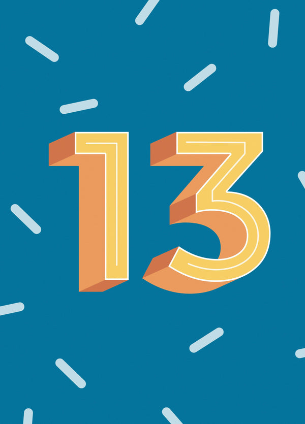 13th Birthday Bold Type Card