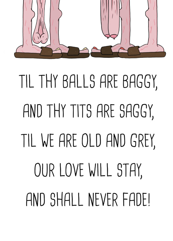 Balls Baggy Tits Saggy Valentine's Card