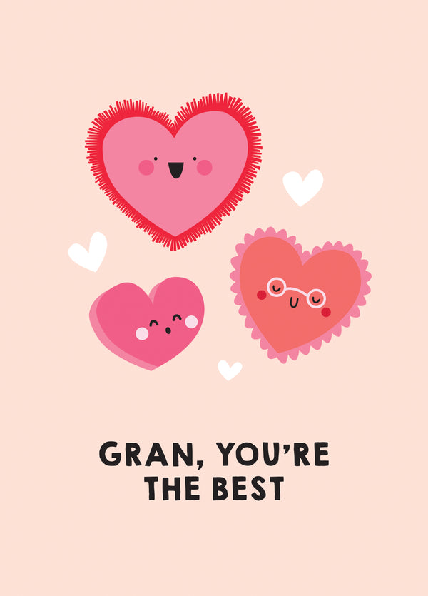 Best Gran Love Hearts Card