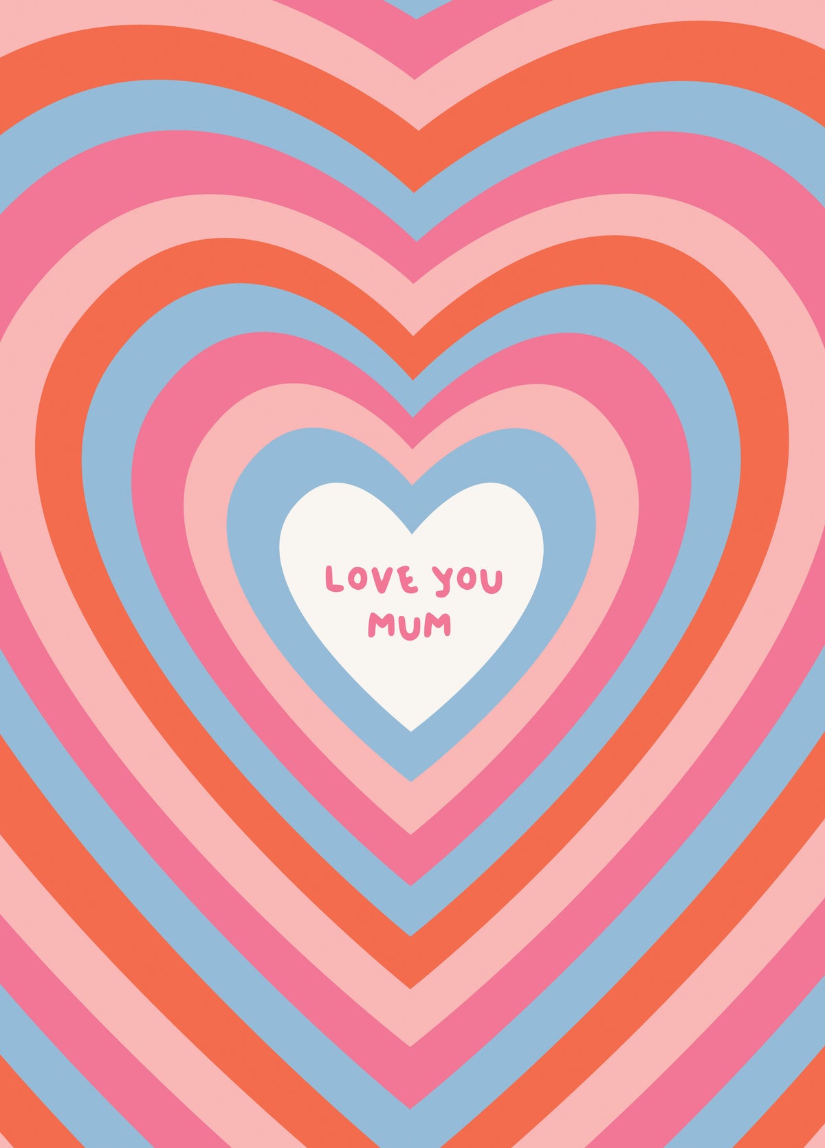Love You Mum Rainbow Heart Card