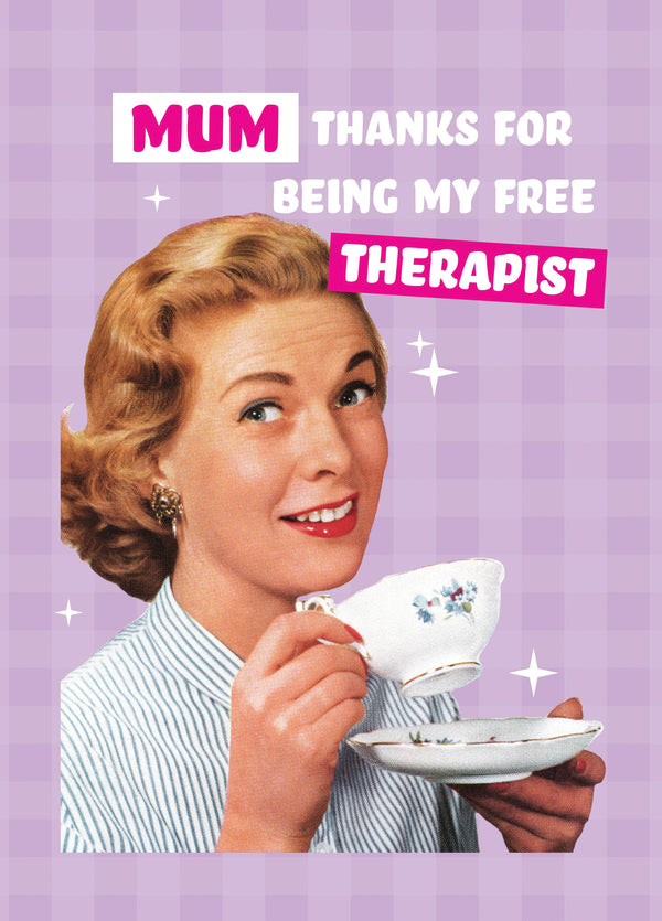 Free Therapist Retro Mother's Day Card