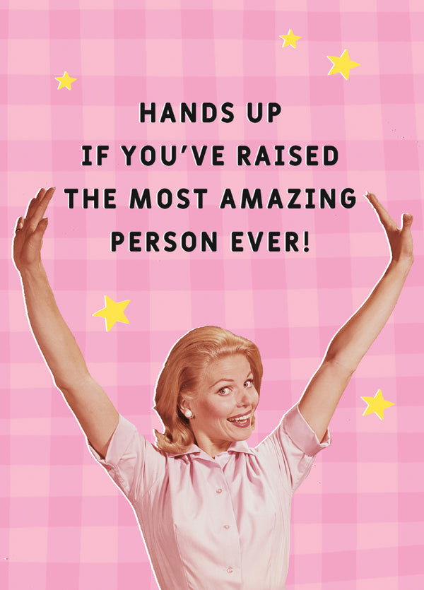 Hands Up Retro Mother's Day Card