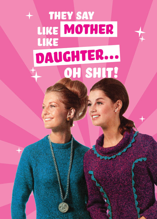 Like Mother Like Daughter Retro Card
