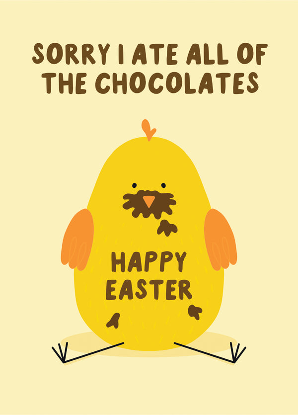 Ate All The Chocolates Easter Card