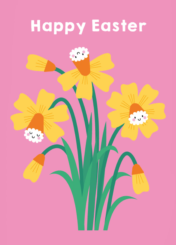 Daffodils Happy Easter Card