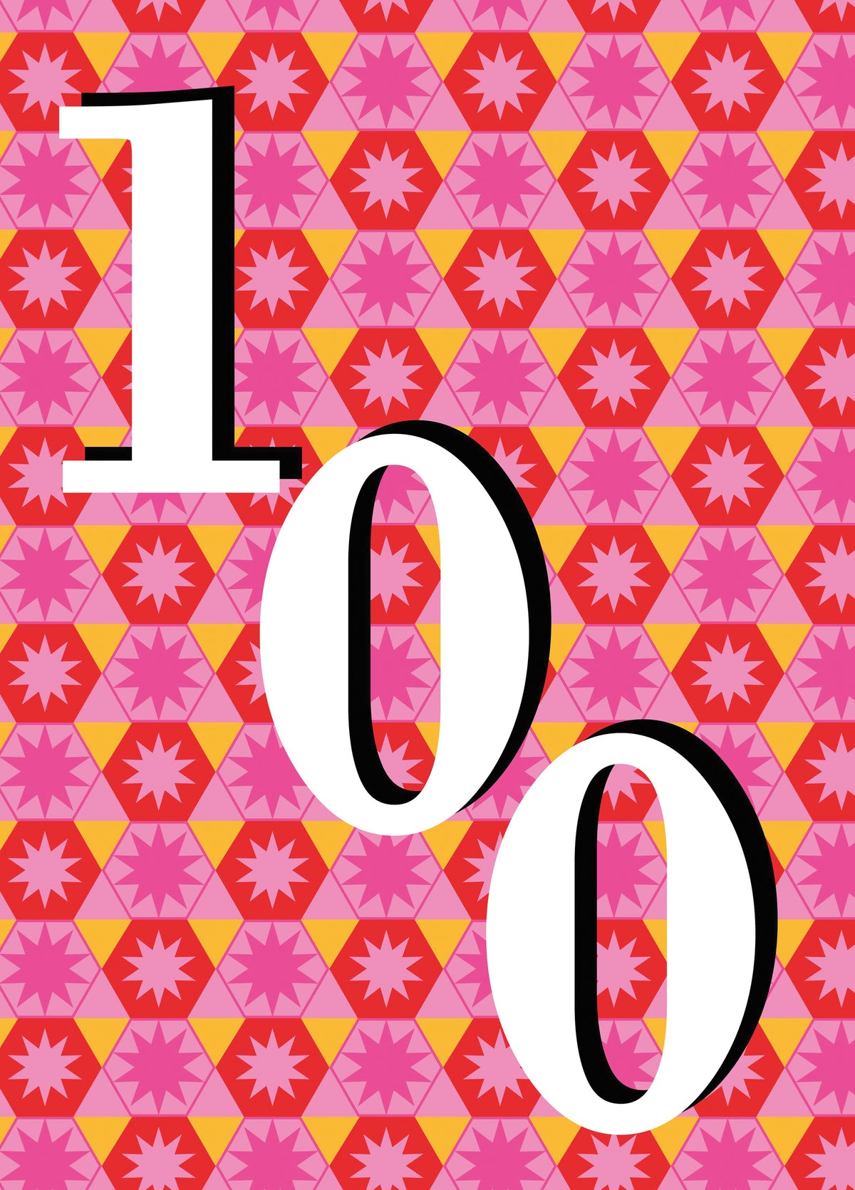 Geometric Stars 100th Birthday Card