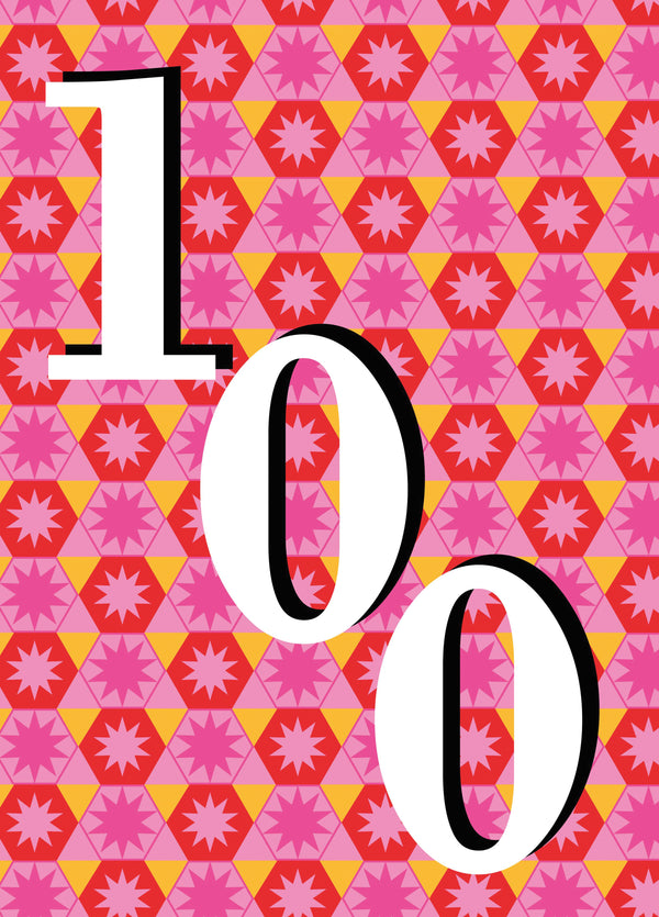 Geometric Stars 100th Birthday Card