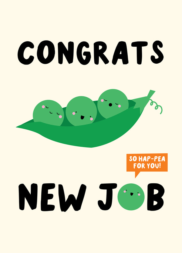 Congrats Hap-pea New Job Card