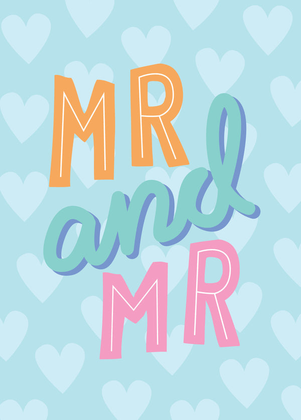Mr And Mr Hearts Type Wedding Card