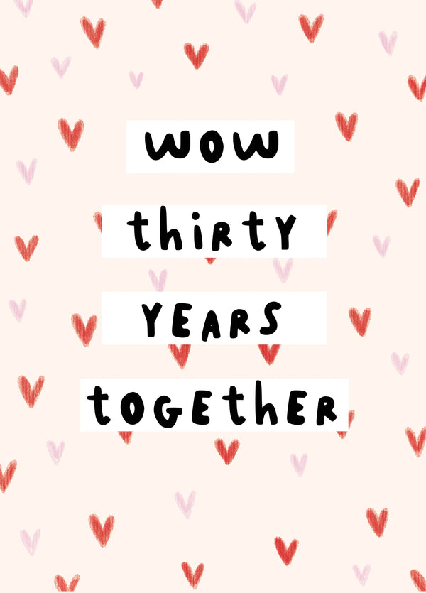 Wow 30 Years Anniversary Card