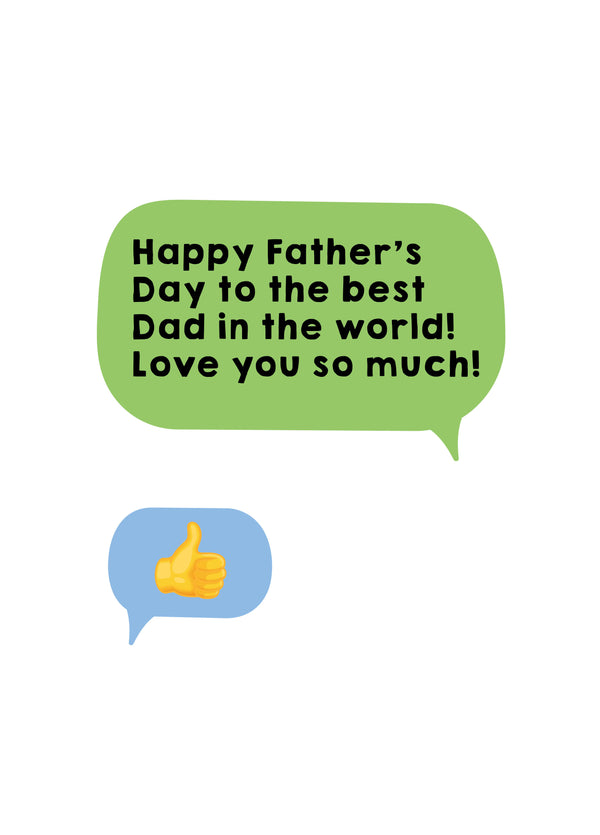 Best Dad Thumbs Up Text Father's Day Card