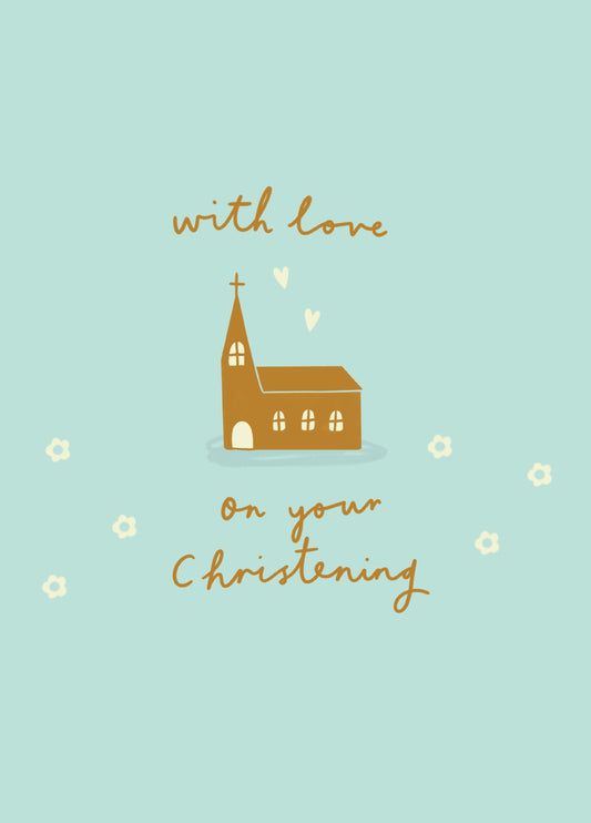 With Love Church Christening Card