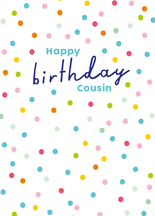Cousin Polkadot Birthday Card