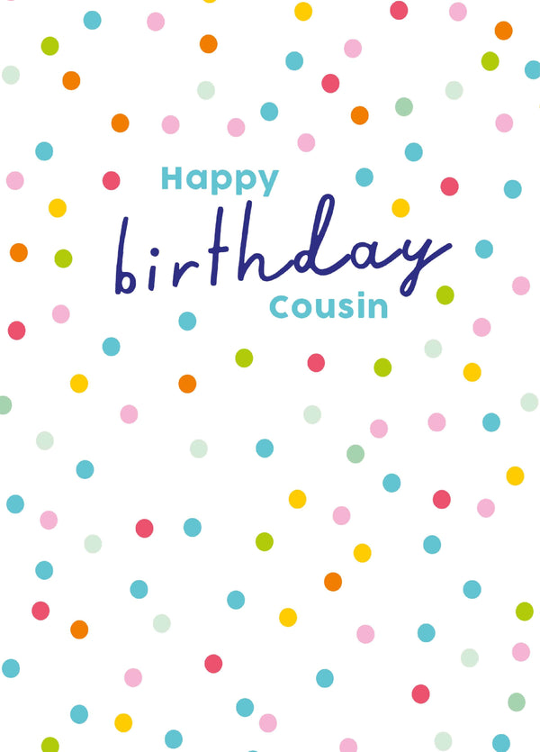 Cousin Polkadot Birthday Card