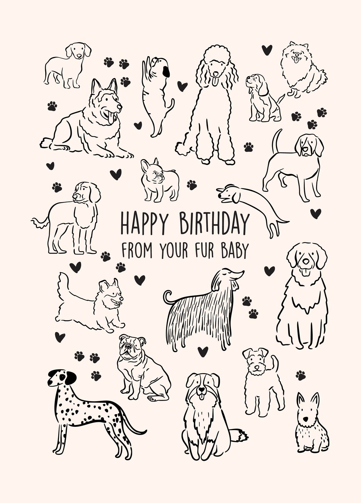 From Your Fur Baby Dog Birthday Card