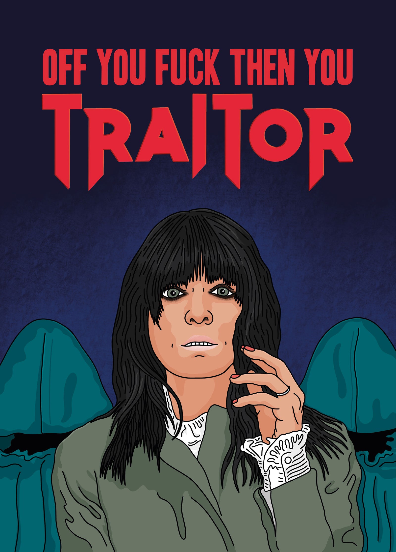 Claudia Traitors Leaving Card